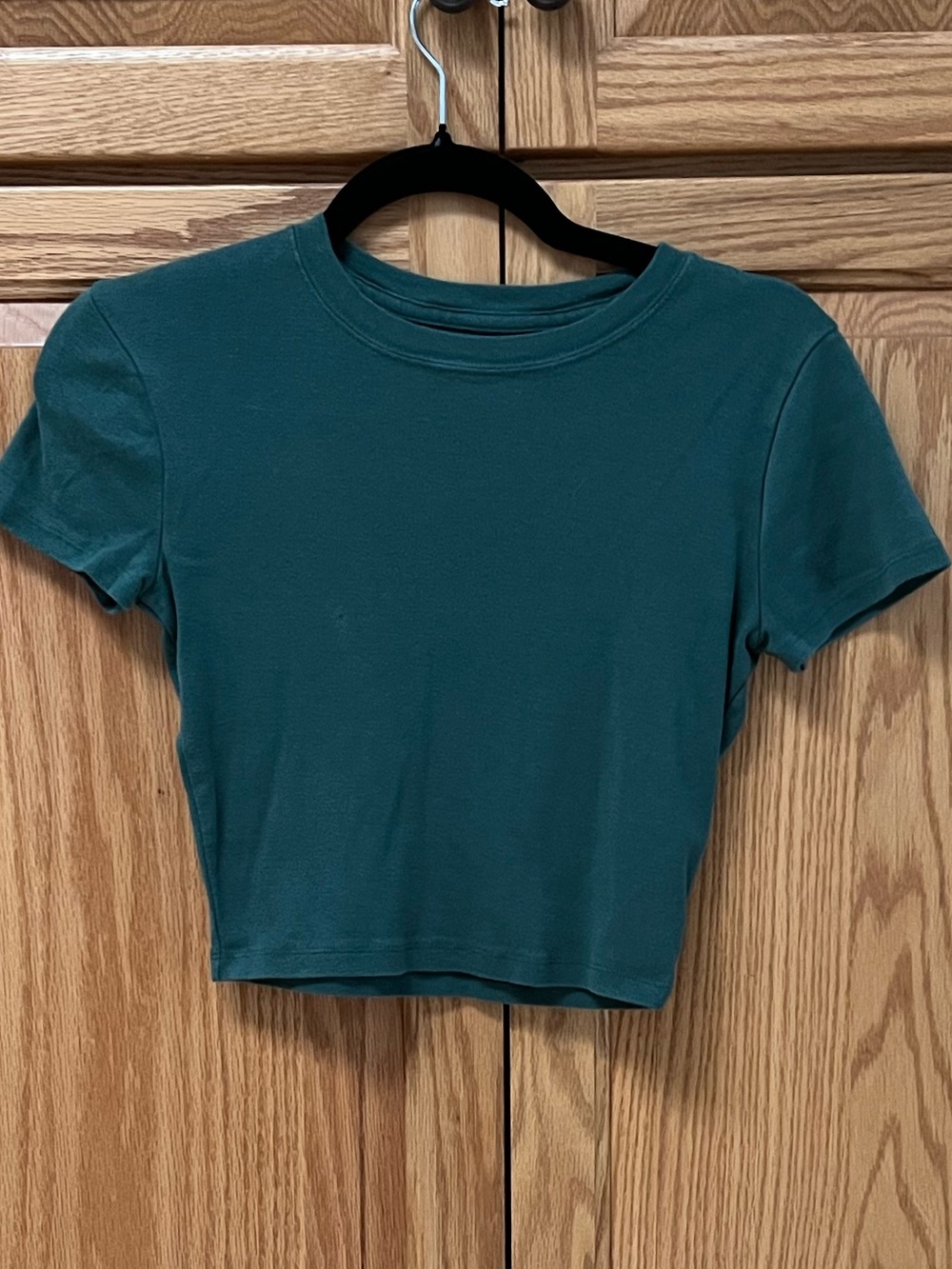Hollister Short Sleeve Crewneck Crop Top in Green, GUC, Size S